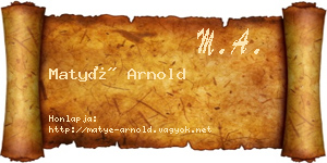 Matyé Arnold névjegykártya