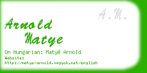 arnold matye business card