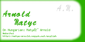 arnold matye business card